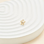 14K Solid Gold Lab Diamond Star Cartilage Flat Back Earring