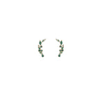 14K Solid Gold Moss Agate Cartilage Stud Threadless Flat Back Push Pin Earring