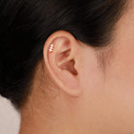 14K Solid Gold Marquise Lab Diamond Threadless Helix Piercing Flat Back Stud Earring