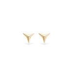14K Solid Gold Triangle Threadless Flat Back Earrings: Cartilage, Helix, Conch Piercing