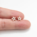14K Solid Gold Pear Cut Lab Diamond Threadless Cartilage Flat Back Earring