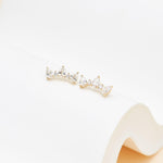 14K Solid Gold Pear Cut Lab Diamond Cartilage Flat Back Stud Earring