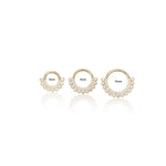 14K Solid Gold Lab Diamond Daith Clicker Hoop Earring Hinged Seamless Septum Ring