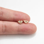 14K Solid Gold Lab Diamond Butterfly Cartilage Stud Earring