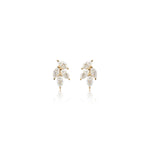 14K Solid Gold Lab Diamond Threadless Flat Back Stud Earring: cartilage, Conch, Helix, Tragus
