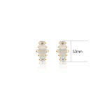 14K Solid Gold Baguette Lab Diamond Flat Back Earring