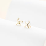 14K Solid Gold Star Cartilage Push Pin Flat Back Stud Earring