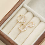 14K Solid Gold Lab Diamond Daith Clicker Hoop Earrings, Septum Ring 16G