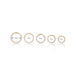 14K Solid Gold Lab Diamond Daith Septum Hoop  Hinged Seamless Clicker 16G