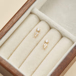 14K Solid Gold Lab Diamond Cartilage Flat Back Earring: Threadless Push Pin Stud