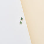 14K Solid Gold  Moss Agate Cartilage Flat Back Earrings