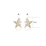 14K Solid Gold Lab Diamond Star Threadless Push Pin Flat Back Cartilage Stud Earring