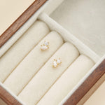 14K Solid Gold Lab Diamond Cartilage Flat Back Stud Earring