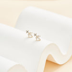 14K Solid Gold Lab Diamond Threadless Flat Back Stud Earring: Cartilage, Helix Piercing Jewelry