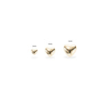 14K Solid Gold Heart Threadless Push Pin Flat Back Labret Stud 20G/18G/16G