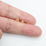 14K Solid Gold Pyramid Cartilage Stud Earring: Threadless Flat Back Stud