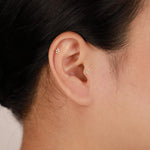 14K Solid Gold Fan Lab Diamond Flat Back Earring