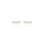 14K Solid Gold Pear Lab Diamond Threadless Helix Flat Back Stud Earring