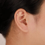 14K Solid Gold Lab Diamond Push Pin Labret Studs, Threadless Flat Back Earrings