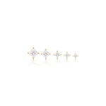 Princess Cut Lab Diamond Flat Back Earrings in 14K Solid Gold