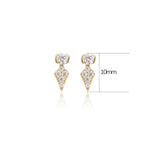 14K Solid Gold Lab Diamond Cartilage Flat Back Earring: Threadless Push Pin Stud