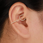 5-10mm 14K Solid Gold Bubble Clicker Hoop Earring Conch Daith Tragus Helix Ring 16G