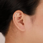 14K Solid Gold Lab Diamond Ear Climbing Earring: Threadless Flat Back Stud