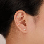 20G/18G/16G 14K Solid Gold Tiny Climbers Push Pin Flat Back Labret Stud
