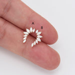 14K Solid Gold Marquise Lab Diamond Cartilage Flat Back Stud Earring