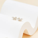 14K Solid Gold Lab Diamond Threadless Stud Earring