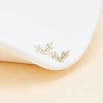 14K Solid Gold Lab-Grown Diamond Antler Cartilage Stud Earring, Threadless Push Pin Stud