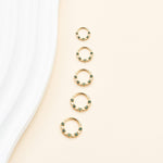 14K Solid Gold Moss Agate Stars Daith Clicker Hoop Earring Hinged Seamless Septum Ring