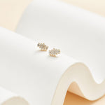 14K Solid Gold Baguette Lab Diamond Flat Back Earring