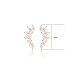 14K Solid Gold Marquise Lab Diamond Cartilage Flat Back Stud Earring