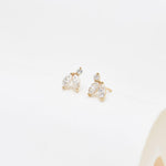 Small 14K Solid Gold Lab Diamond Threadless Push Pin Labret stud
