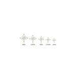 Princess Cut Lab Diamond Flat Back Earrings in 14K Solid Gold