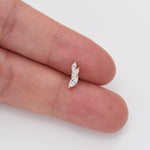 14K Solid Gold Lab Diamond Climber Earring: Threadless Flat Back Studs