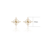 14K Solid Gold Marquise Lab Diamond Cartilage Flat Back Stud Earring