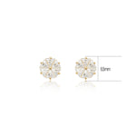 14K Solid Gold Triangle Moissanite Cartilage Flat Back Stud Earring