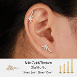 14K Solid Gold Lab Diamond Spider Web Flat Back Stud Earring