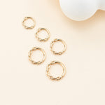14K Solid Gold Chain Conch Clicker Hoop Earring Cartilage Daith Septum Ring
