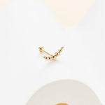 14K Solid Gold Bubble Curved Threadless Cartilage Flat Back Stud Earring