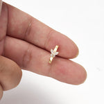 14K Solid Gold Clicker Belly Button Ring Marquise Lab Diamond Butterfly Navel Jewelry