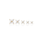 14K Solid Gold L-Shaped Lab Diamond Nose Studs 18G