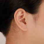 14K Solid Gold Lab Diamond Threadless Push Pin Labret Stud