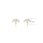 14K Solid Gold Marquise Lab Diamond Threadless Flat Back Earring