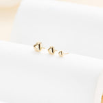 14K Solid Gold Heart Threadless Push Pin Flat Back Labret Stud 20G/18G/16G