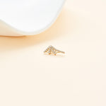 14K Solid Gold Lab Diamond Spider Web Flat Back Stud Earring