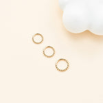 14K Solid Gold Bubble Conch Clicker Hoop Earrings Daith Cartilage Septum Ring