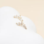 14K Solid Gold Lab Diamond Cartilage Stud, Threadless Push Pin Labret Stud